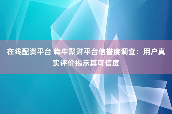 在线配资平台 犇牛聚财平台信誉度调查：用户真实评价揭示其可信度