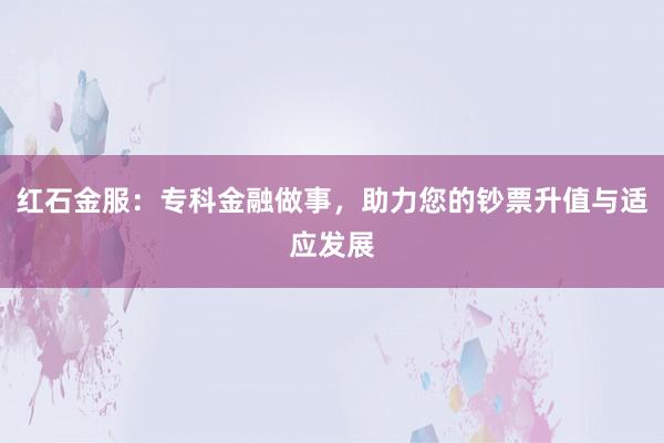 红石金服：专科金融做事，助力您的钞票升值与适应发展