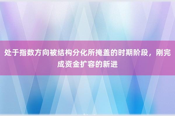 处于指数方向被结构分化所掩盖的时期阶段，刚完成资金扩容的新进