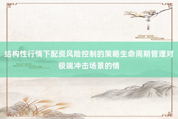 结构性行情下配资风险控制的策略生命周期管理对极端冲击场景的情