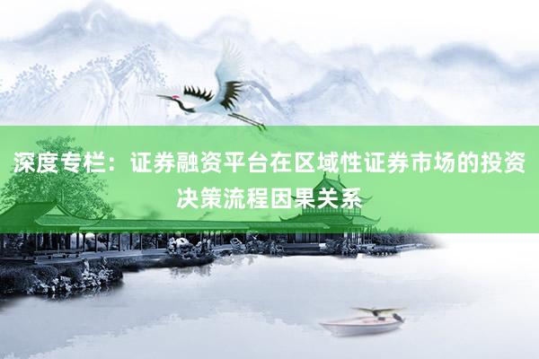 深度专栏：证券融资平台在区域性证券市场的投资决策流程因果关系